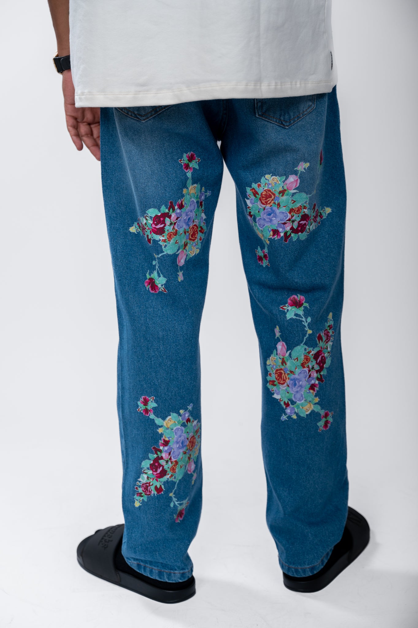 Calça Flower Denim